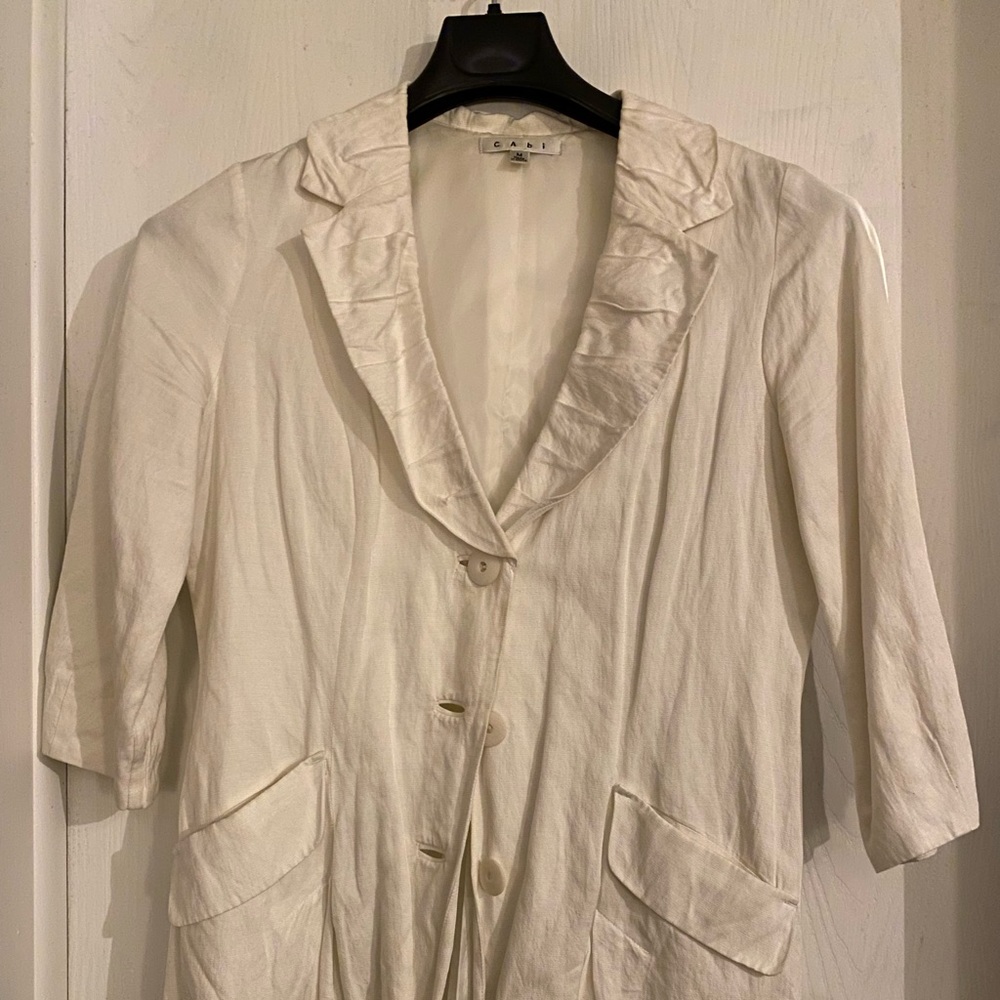 cabi white top coat